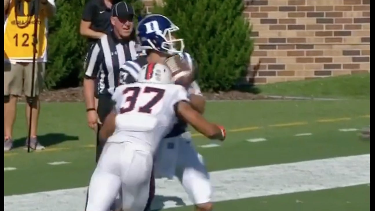 Watch Duke's QB get obliterated by a huge hit he never saw coming