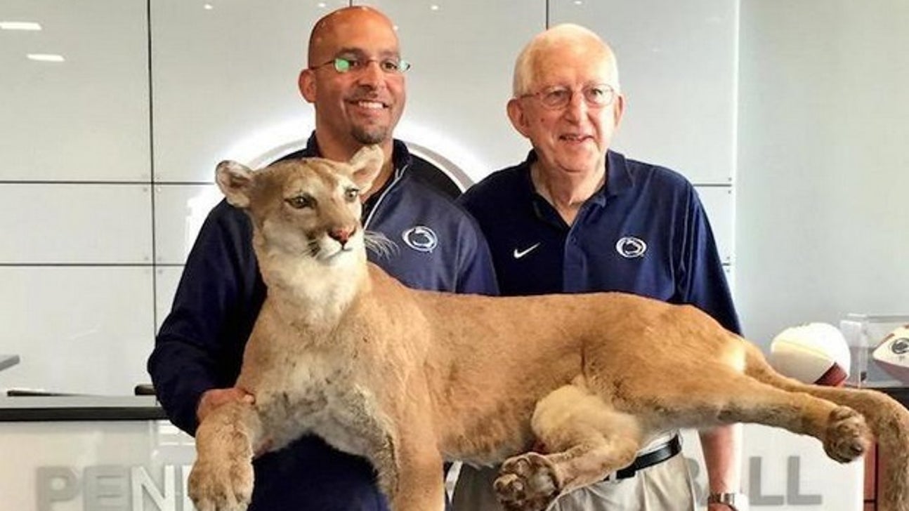 James Franklin has a stuffed mountain lion in his office