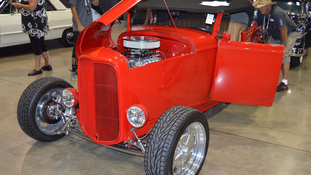 Bobby Labonte's 1932 custom roadster crossing Barrett-Jackson block