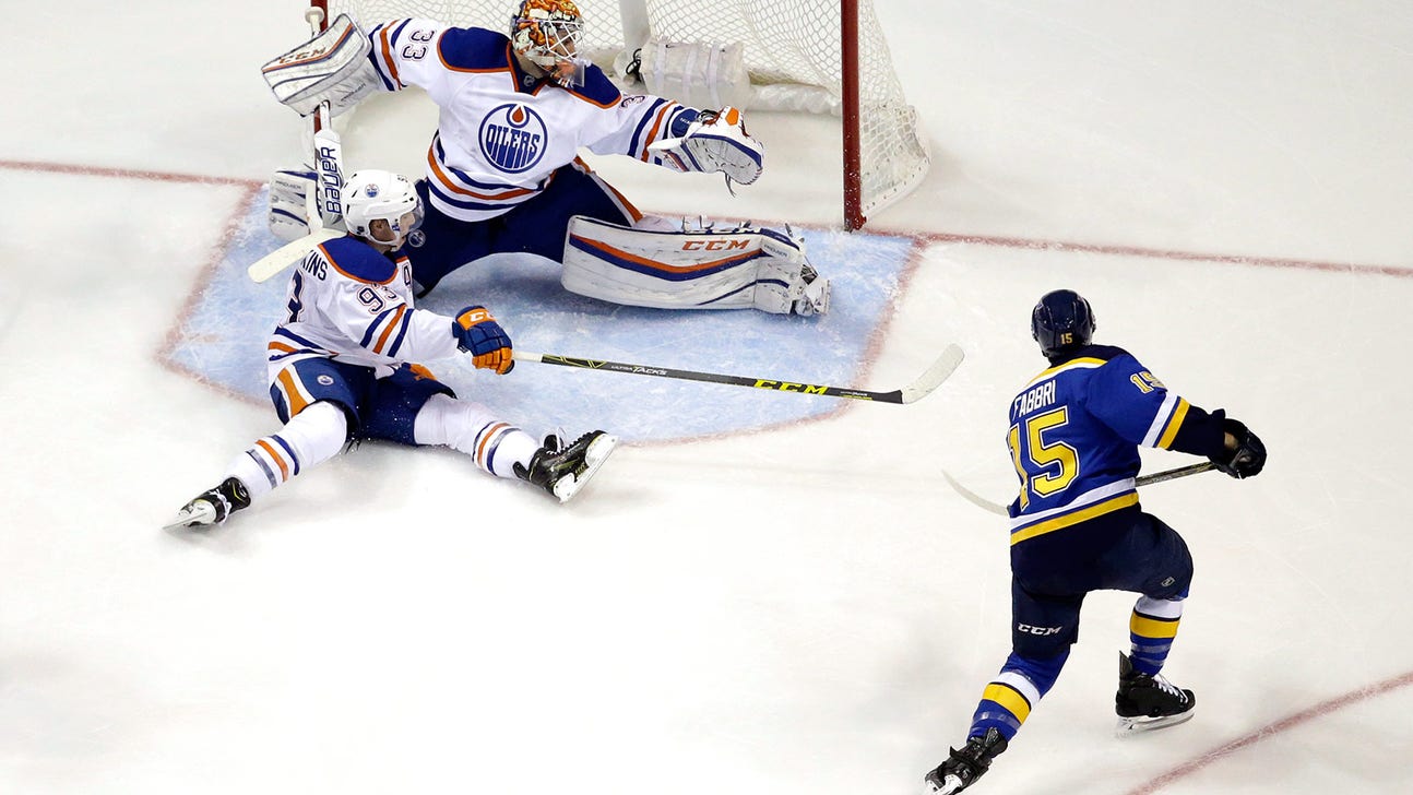Rookie Fabbri scores game-winner as Blues win opener 3-1
