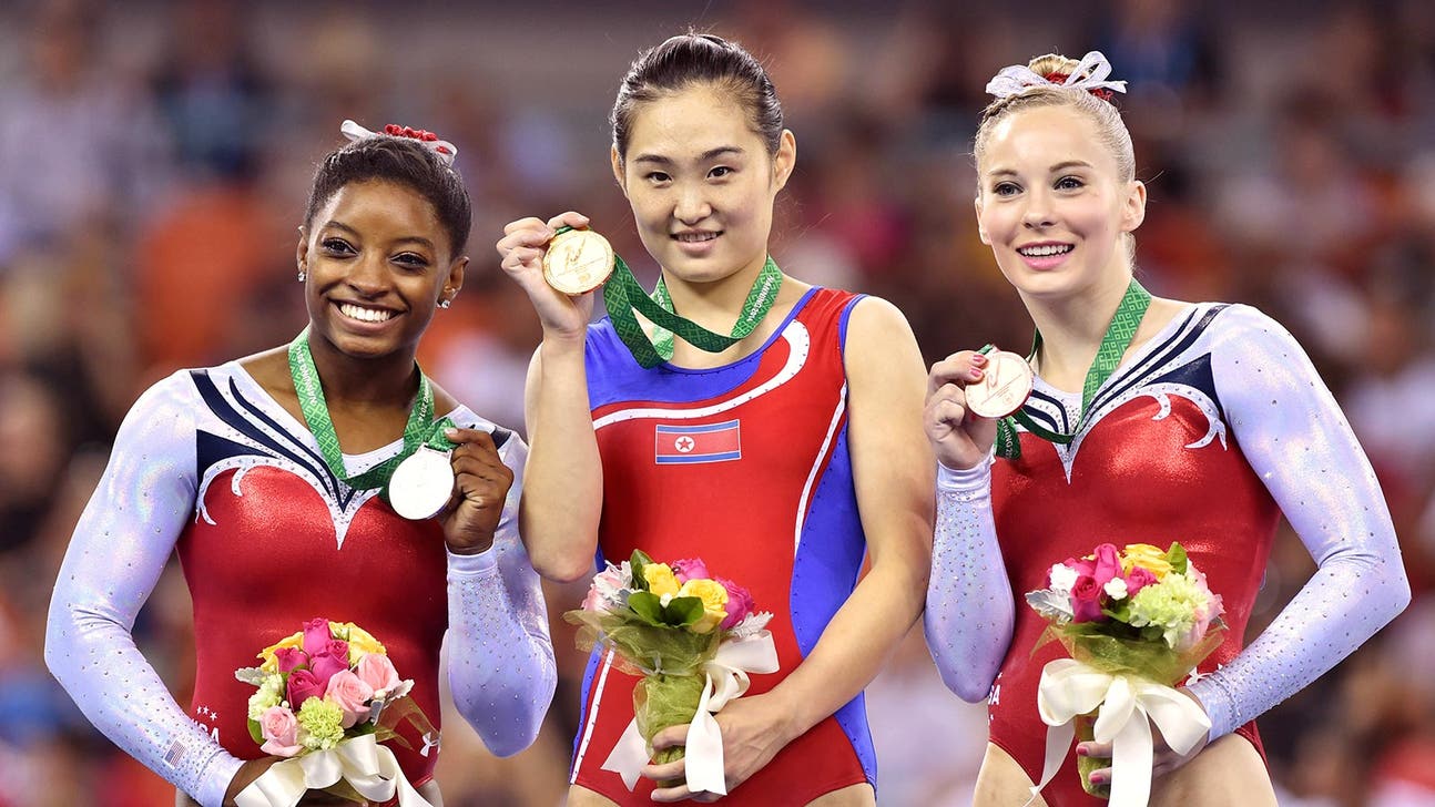 Hong wins gold in vault at worlds; American Biles takes silver