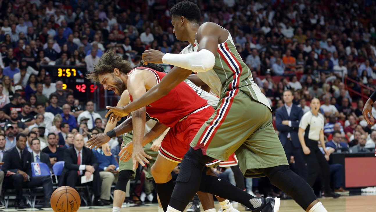 Hassan Whiteside turns in monster effort but Heat fall to Bulls in Wade's return