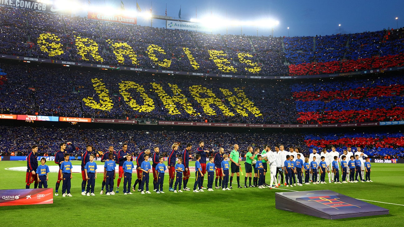 Check out Barcelona's massive tifo in honor of Johan Cruyff