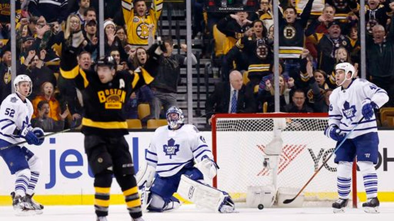 Marchand's last-minute goal lifts Bruins past Leaf