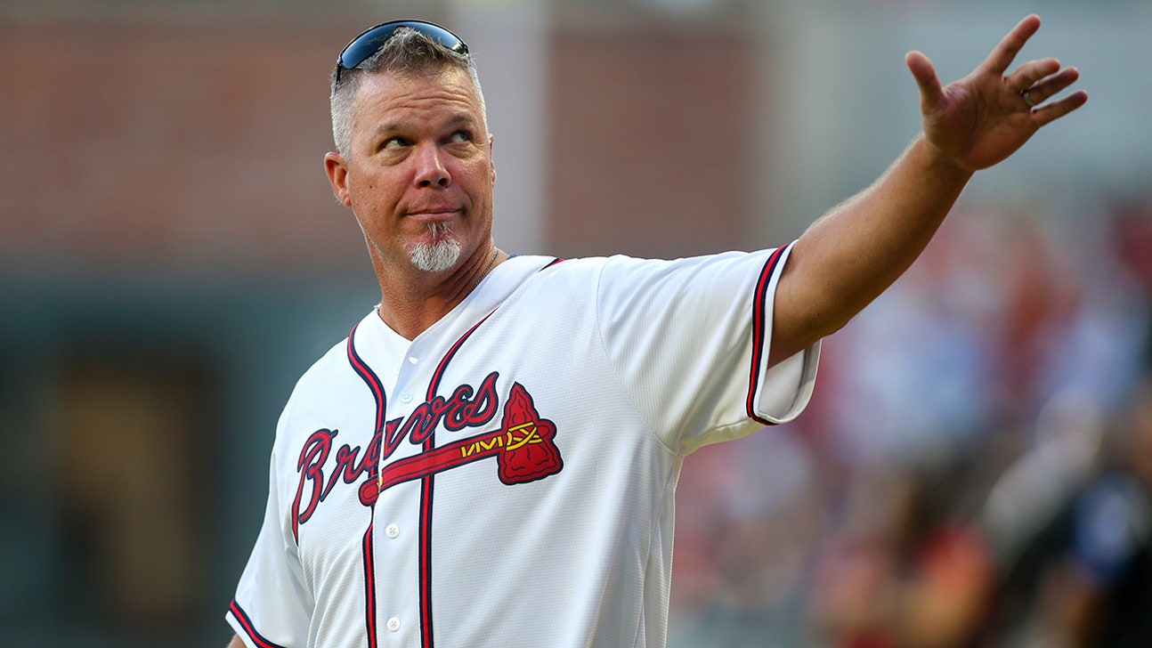 FOX Sports South broadcast booth returns to the right field stands with guest analyst Chipper Jones for Atlanta Braves telecast