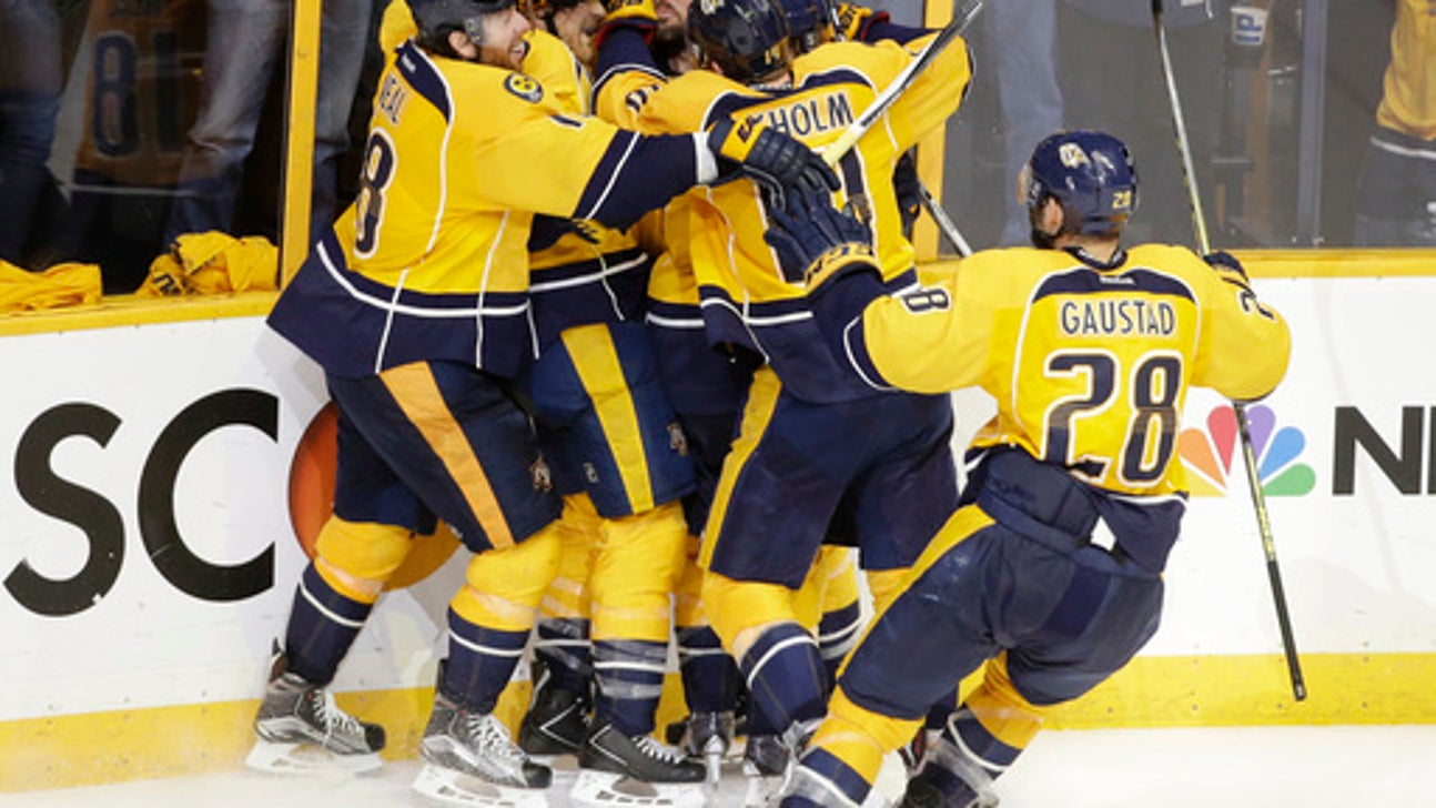 Series tied 2-2 as Predators beat Sharks 4-3 in triple OT