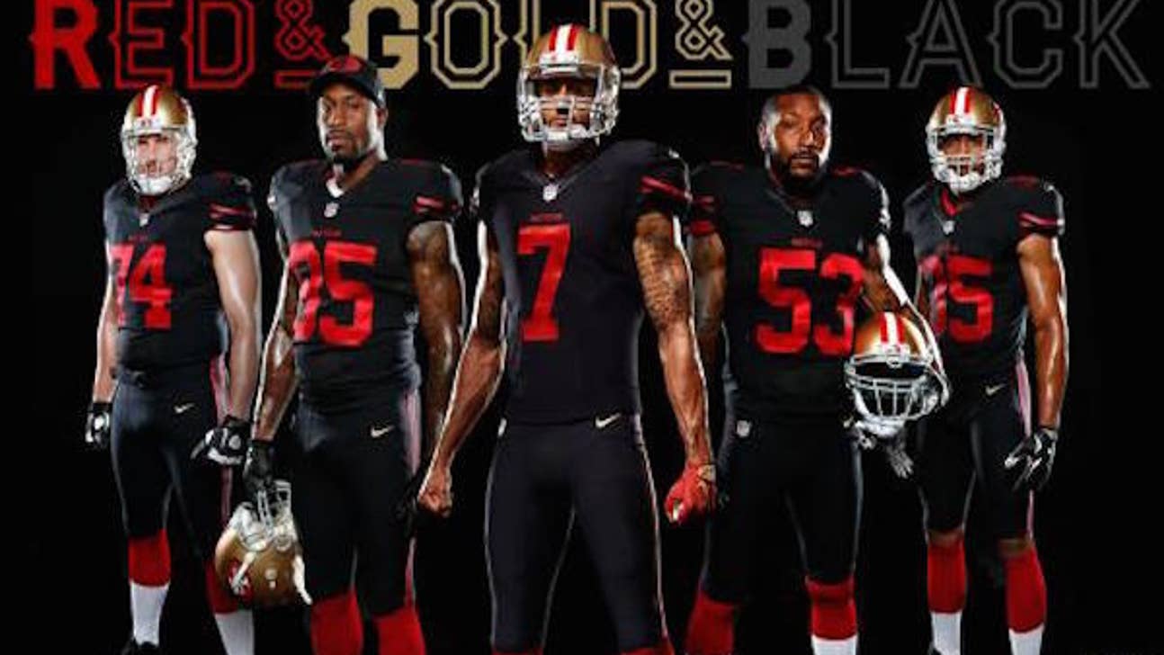 49ers break from tradition, unveil black alternate uniforms