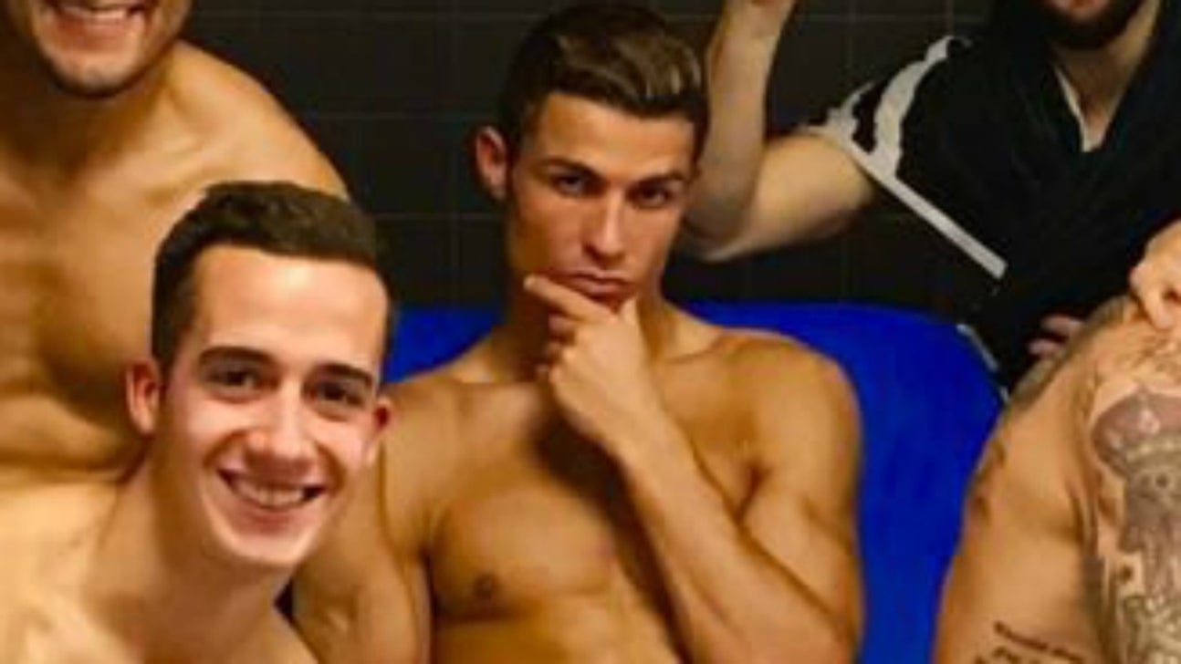Check out Ronaldo's hilarious pose in Real Madrid's locker room celebration photo