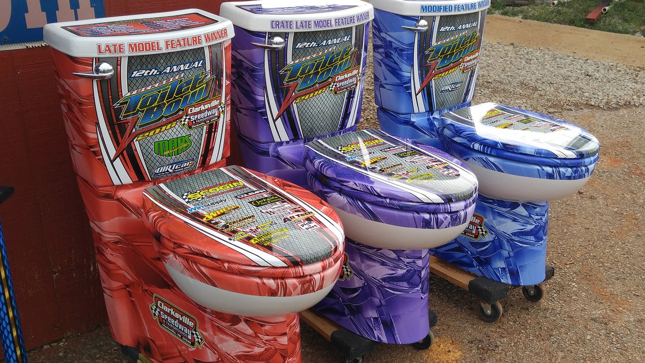 Porcelain thrones offered as trophies at 'Toilet Bowl Classic' race