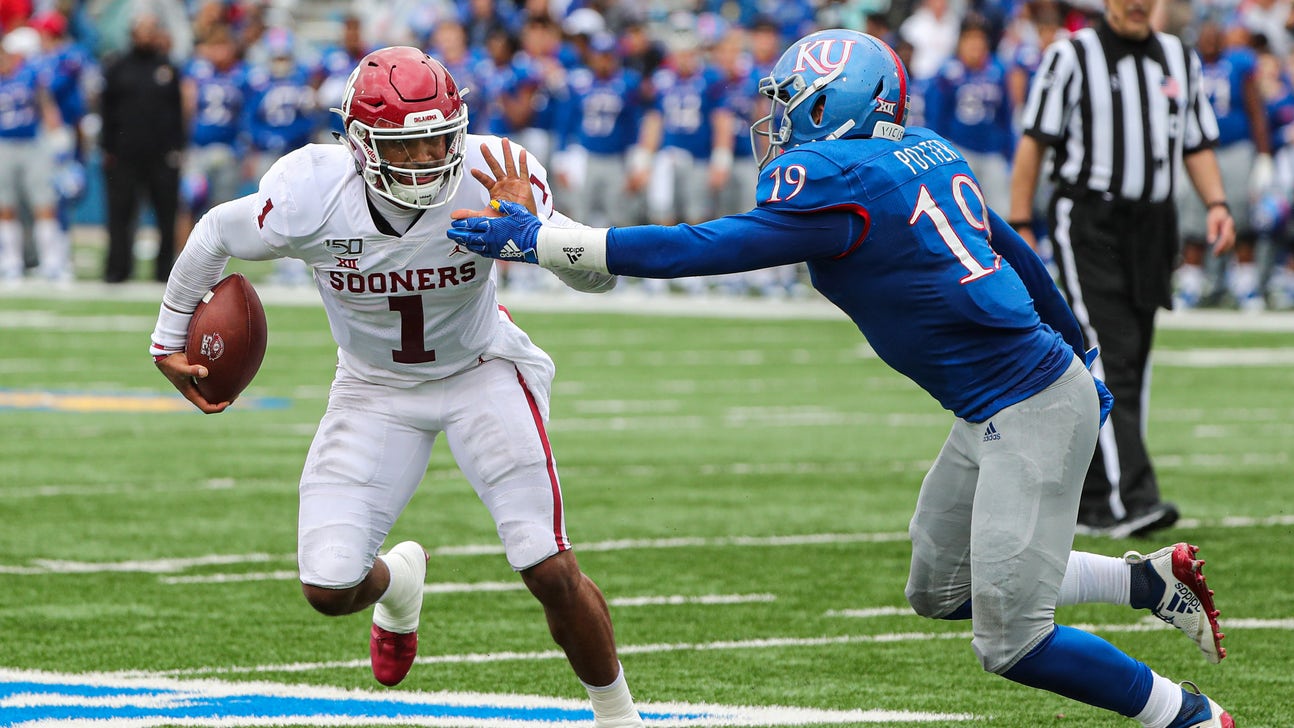 Kansas can't contain Oklahoma QB Hurts in 45-20 loss