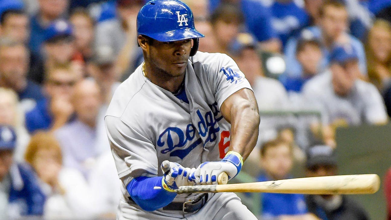 Watch Dodgers' super strong Puig snap bat ... on check swing