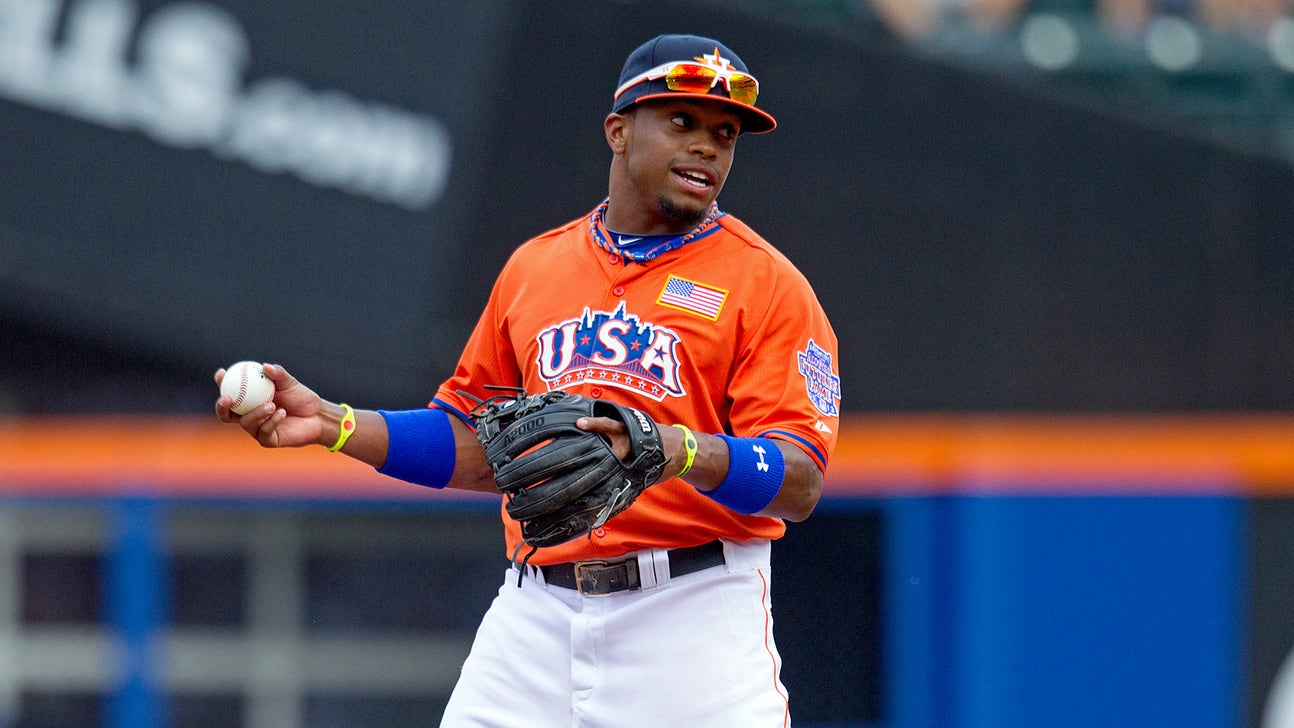 Ouch: DeShields Jr. took a fastball to the face and this happened