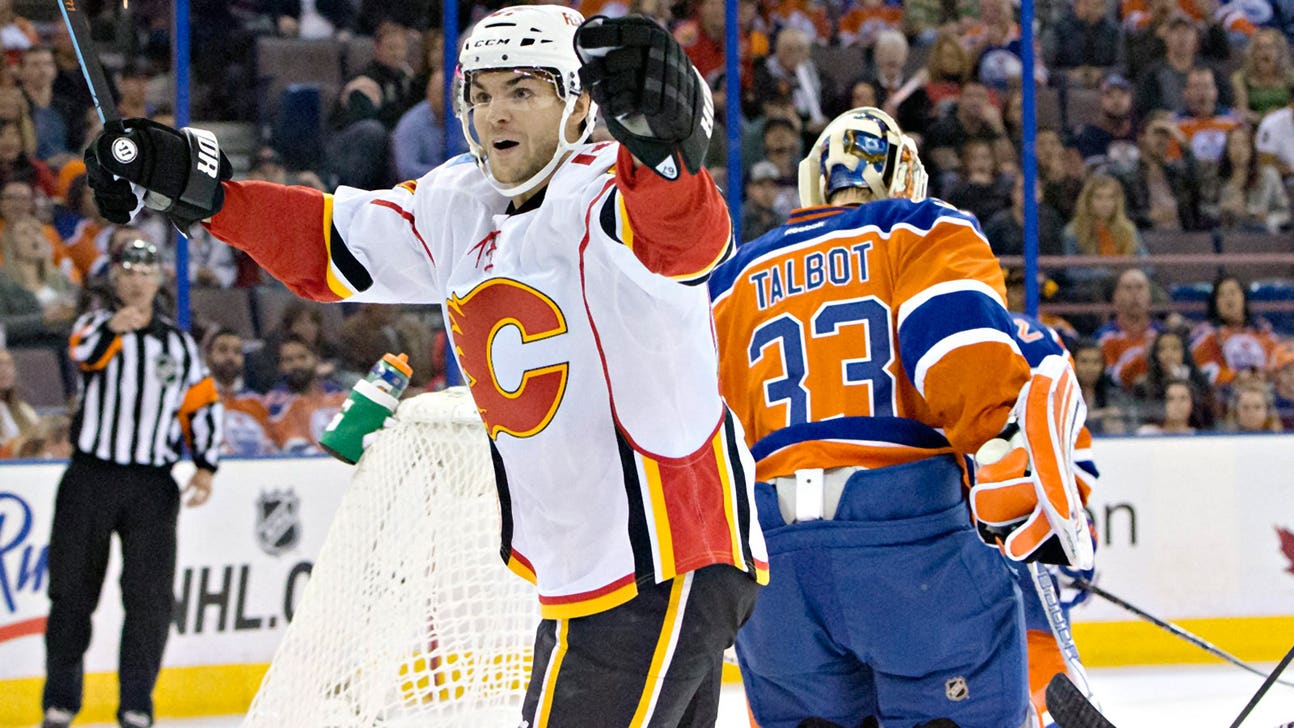Frolik caps hat trick in last seconds, Flames edge Oilers to snap skid