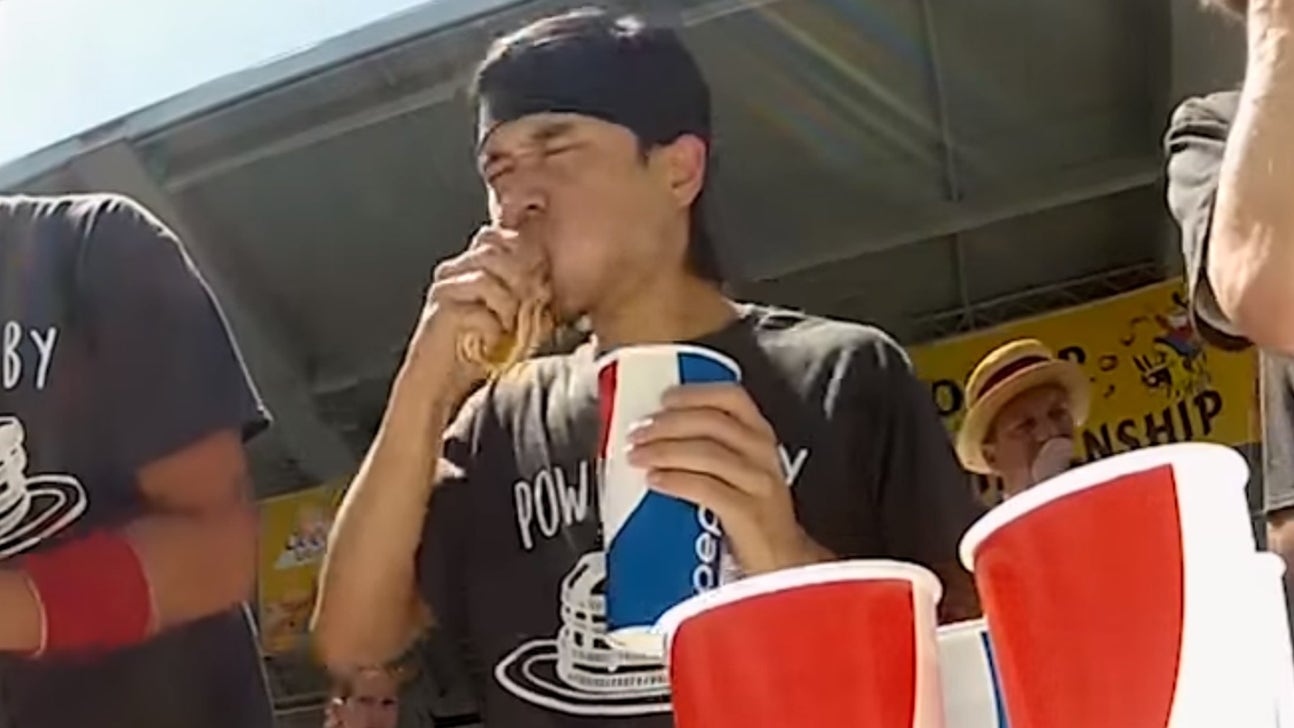 Watch Matt Stonie inhale 113 pancakes in eight minutes