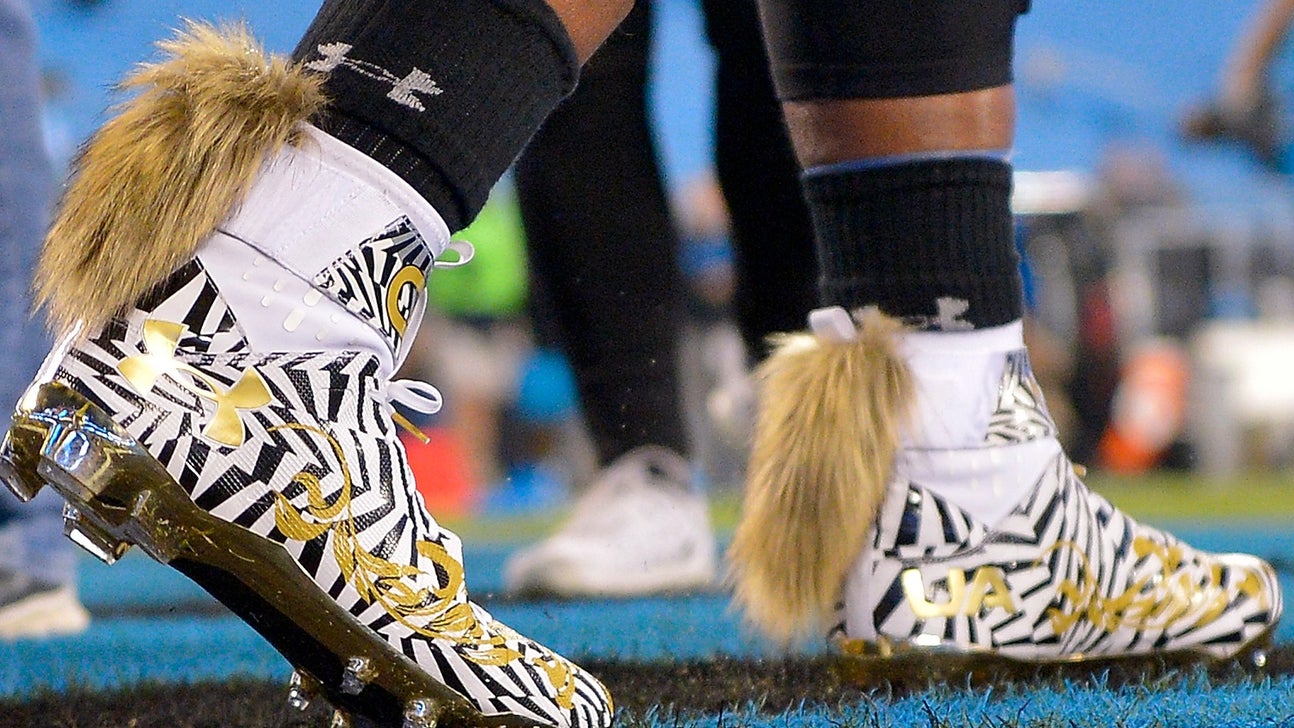 Twitter lights into Cam Newton's fox tail, zebra-print pregame cleats