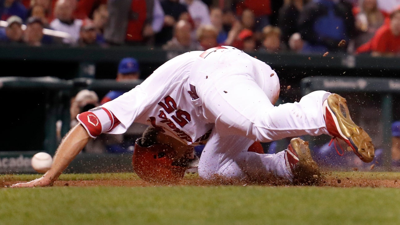 Piscotty leaves game early after being hit in head by throw