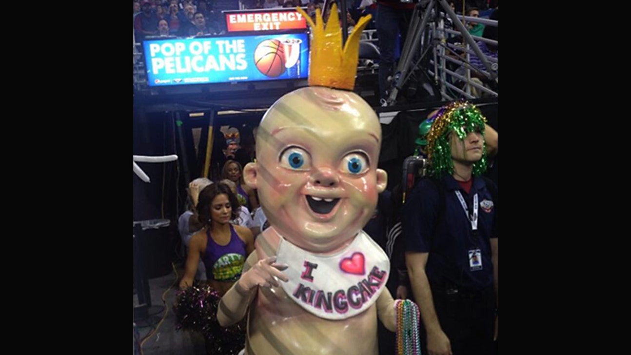 Pelicans' King Cake Baby mascot is back to haunt your dreams