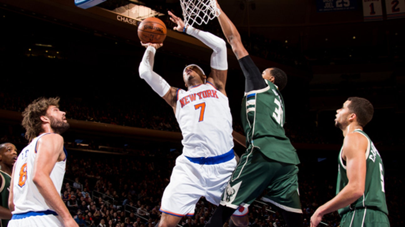 Anthony, Porzingis help Knicks roll past Bucks, 100-88