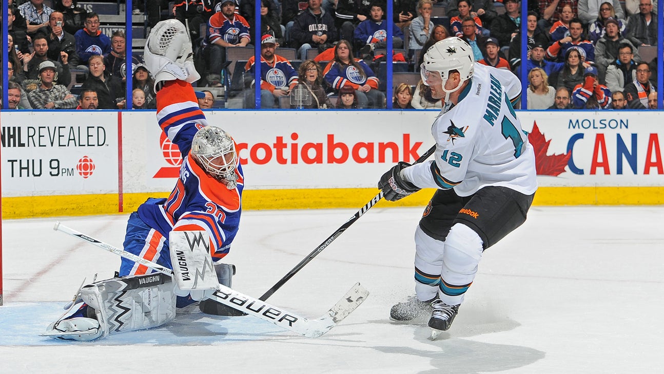 Oilers goalie Scrivens sets record with 59-save shutout vs. Sharks