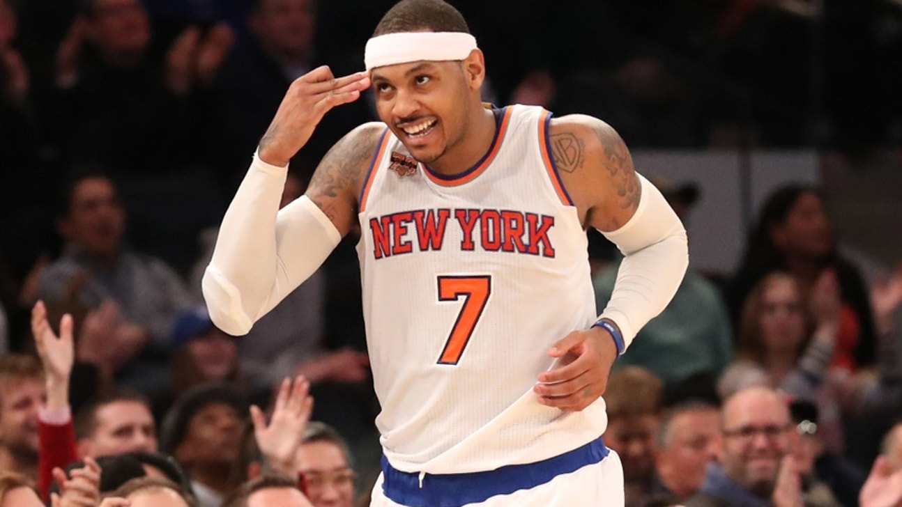 Carmelo Anthony, Kristaps Porzingis Lead Knicks Past Hawks