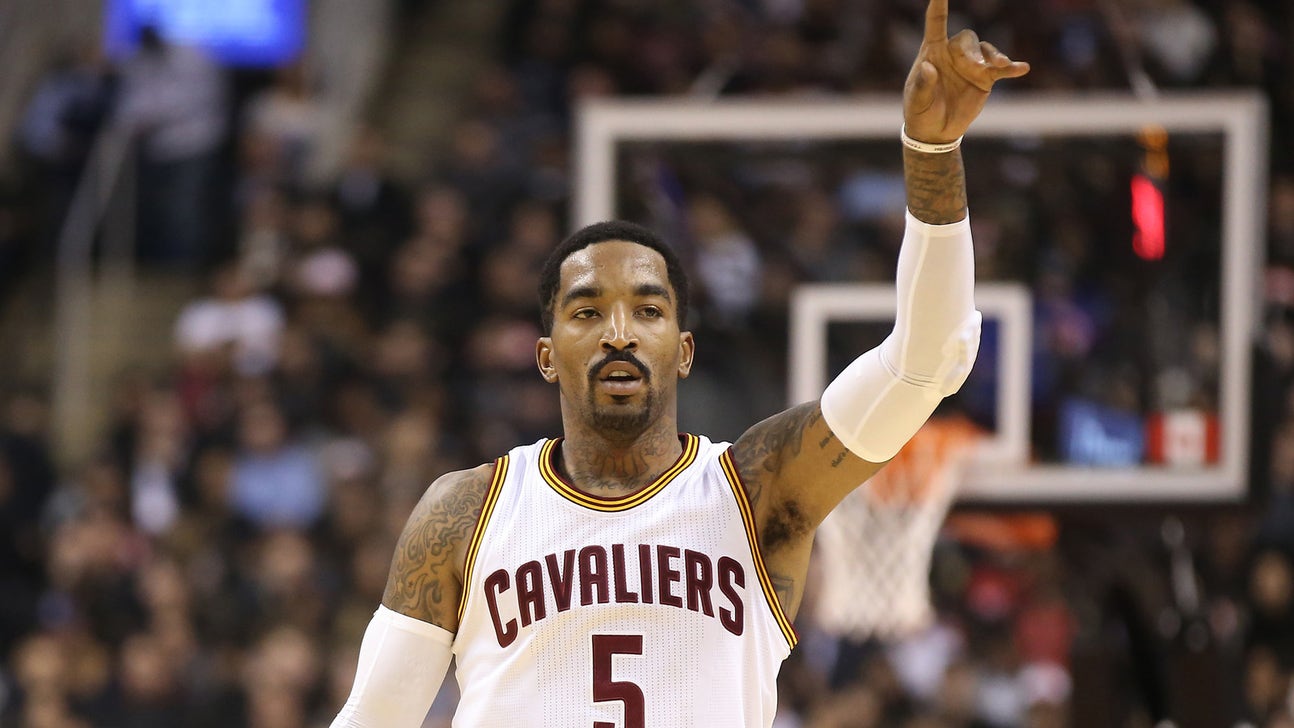 J.R. Smith breaks out air guitar celebration after dagger against Kings