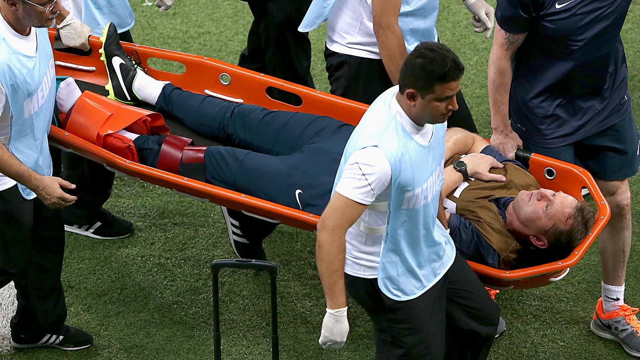 Gary Lewin, England's physio, dislocates ankle celebrating goal