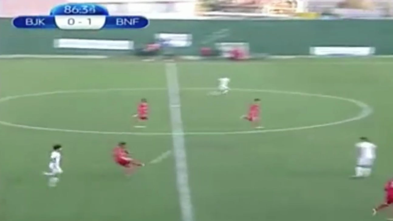 Watch this stunner from beyond midfield in UEFA Youth League competition