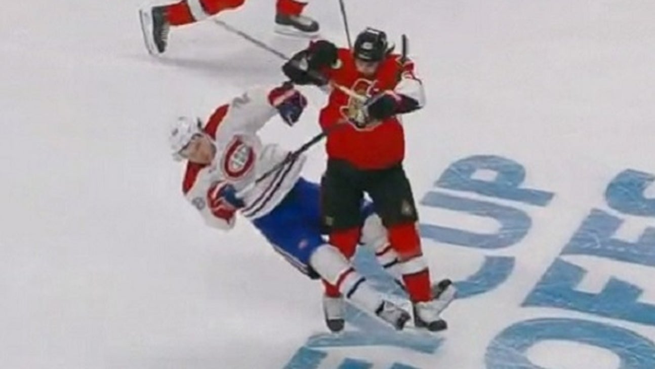 Erik Karlsson catches Nathan Beaulieu with monster open-ice hit