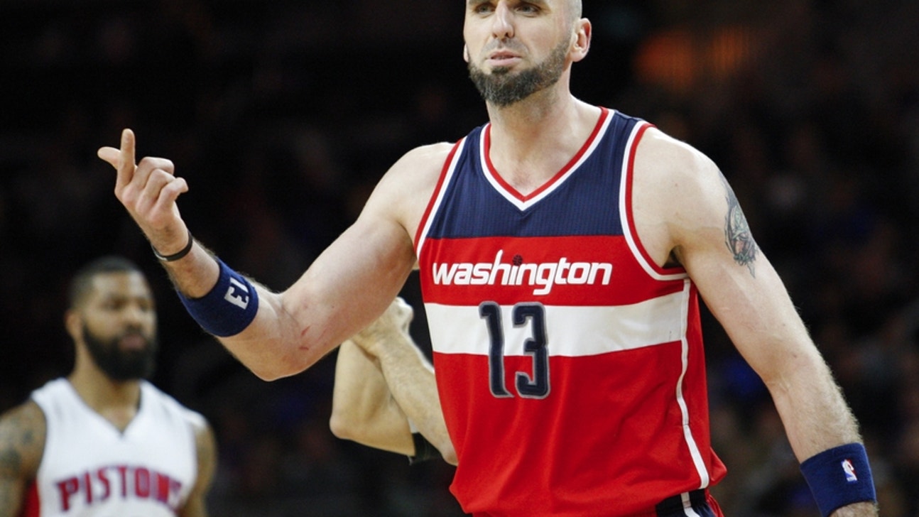 Marcin Gortat's 1-year-old giraffe has almost outgrown the big man's reach