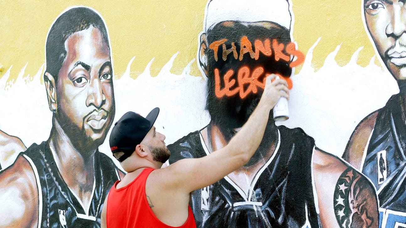 LeBron already defaced in Miami mural honoring Heat