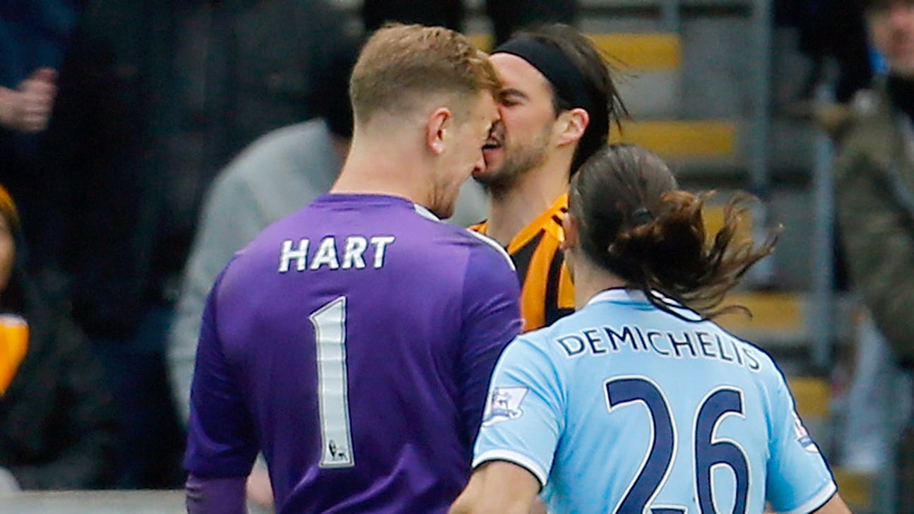Hull striker Boyd charged with spitting at Man City keeper Hart