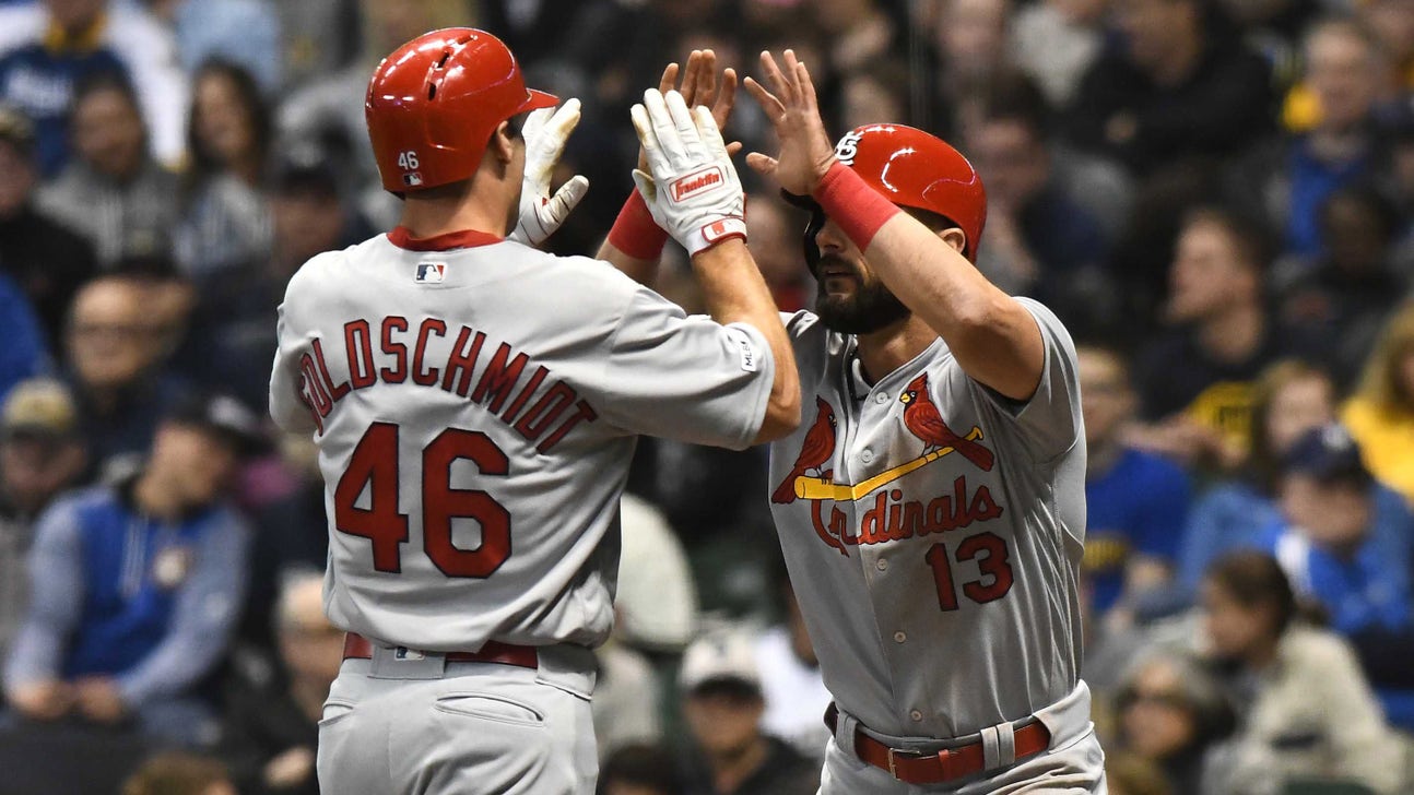 Goldschmidt mashes three homers in Cards' 9-5 win over Brewers