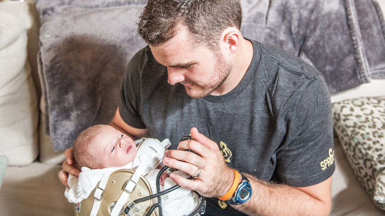 At home with new dad: Saints punter Thomas Morstead