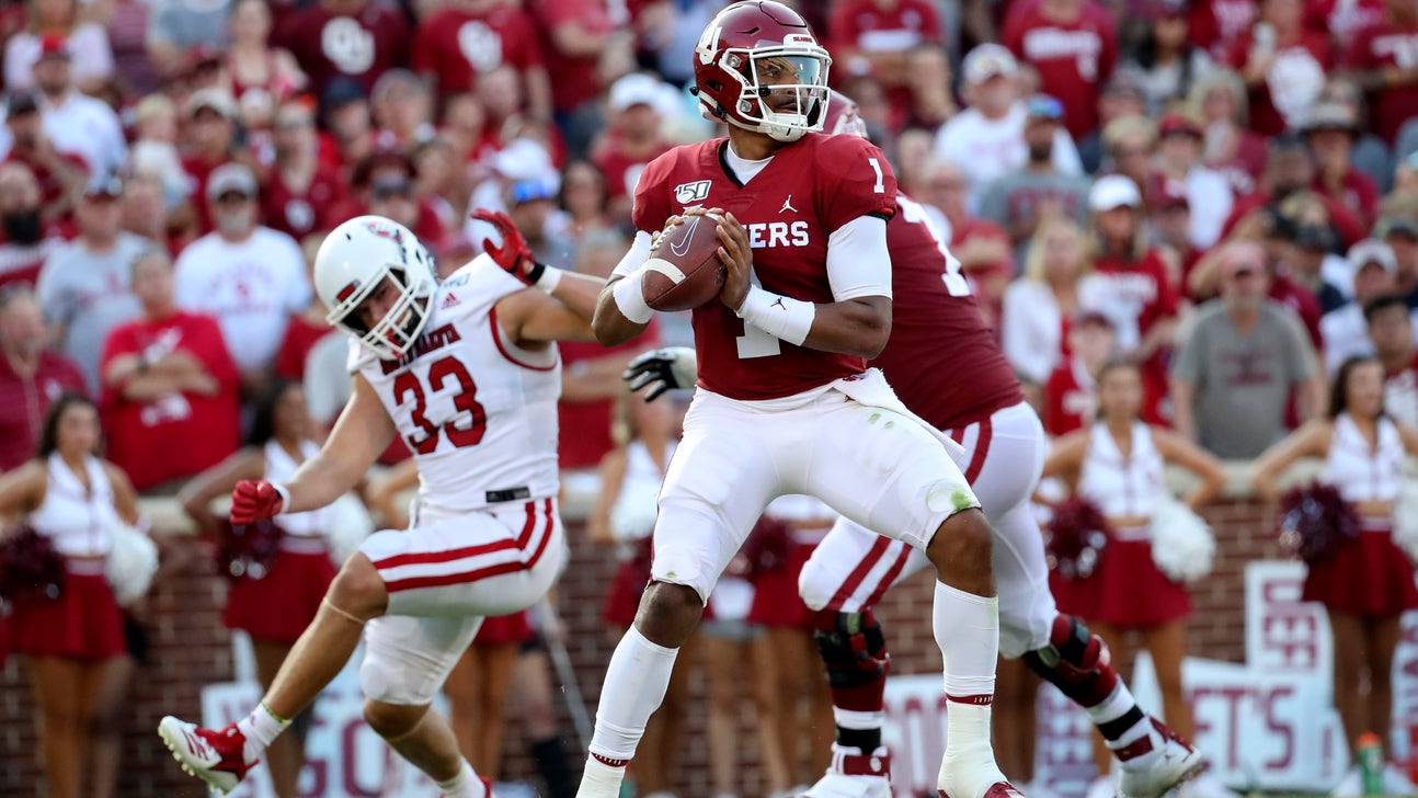 Hurts throws 3 TD passes, No. 4 Oklahoma routs South Dakota