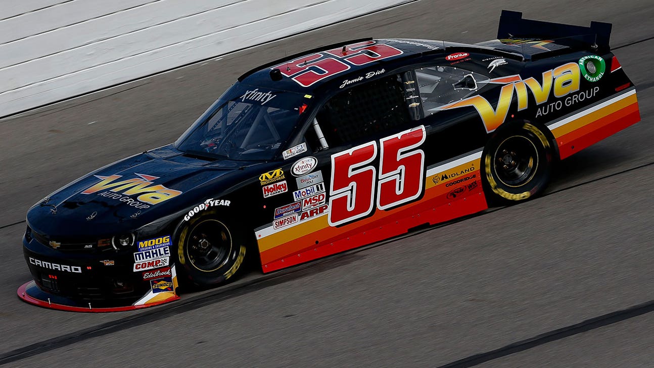 Piece of lead destroys Jamie Dick's car, hits his helmet at Iowa Speedway