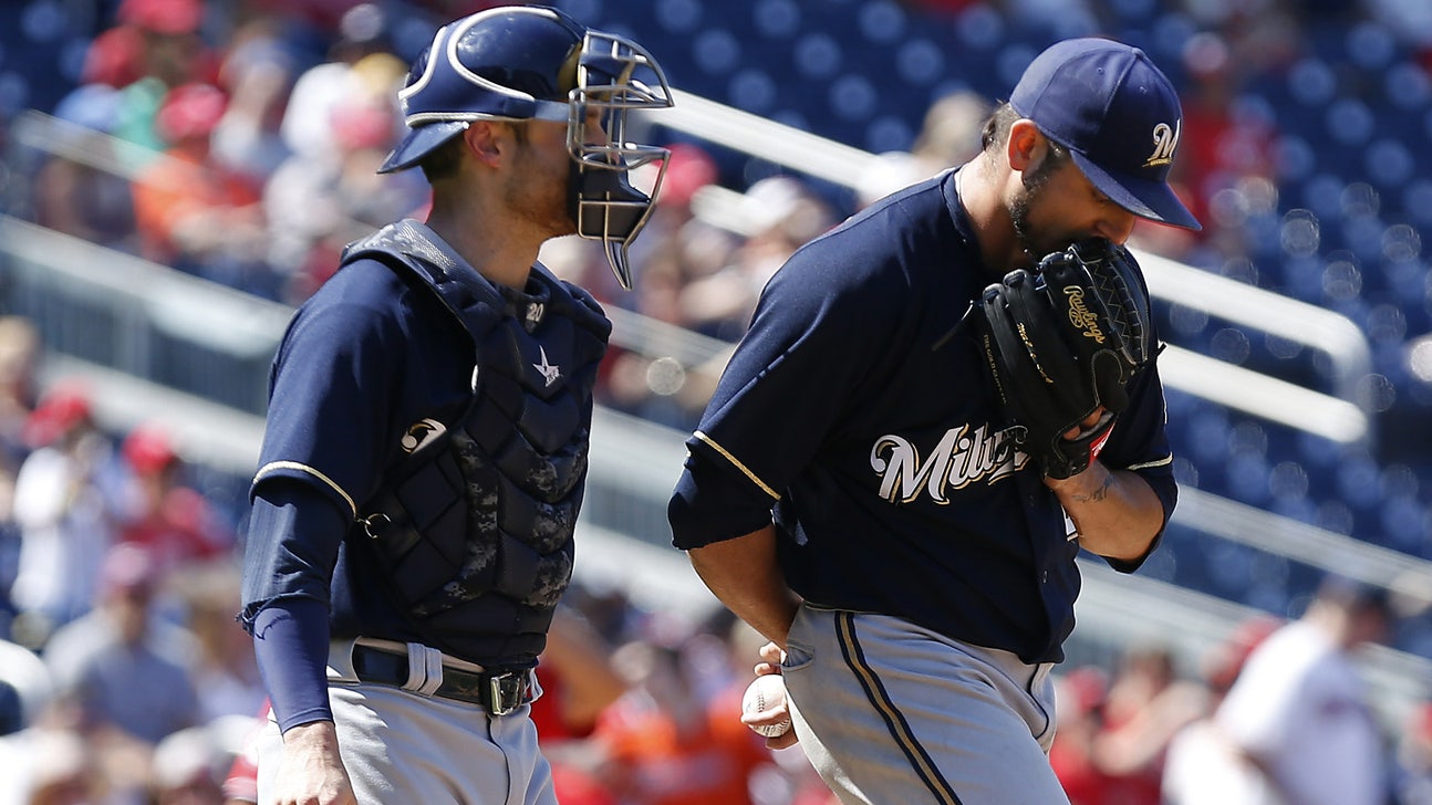 Garza gives up 7 runs as Brewers fall 9-5 to Nationals
