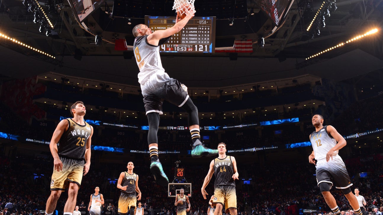 LaVine leads U.S. win over Wiggins and World at Rising Stars Challenge