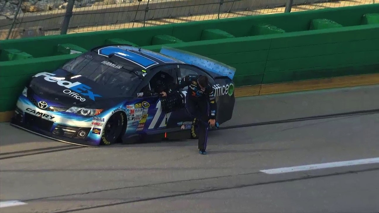 Hamlin, Larson wreck out early after tire issues at Kentucky