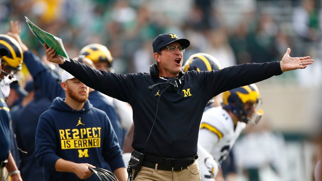 Jim Harbaugh has hat-throwing meltdown on officials during Maryland game