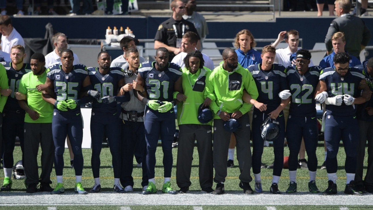 Seattle Seahawks offer "symbol of unity" during national anthem