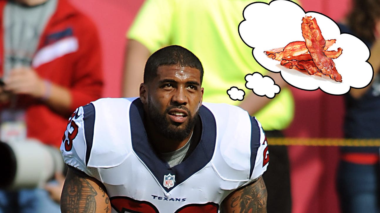 Arian Foster has just discovered life's one true gift: BACON!!