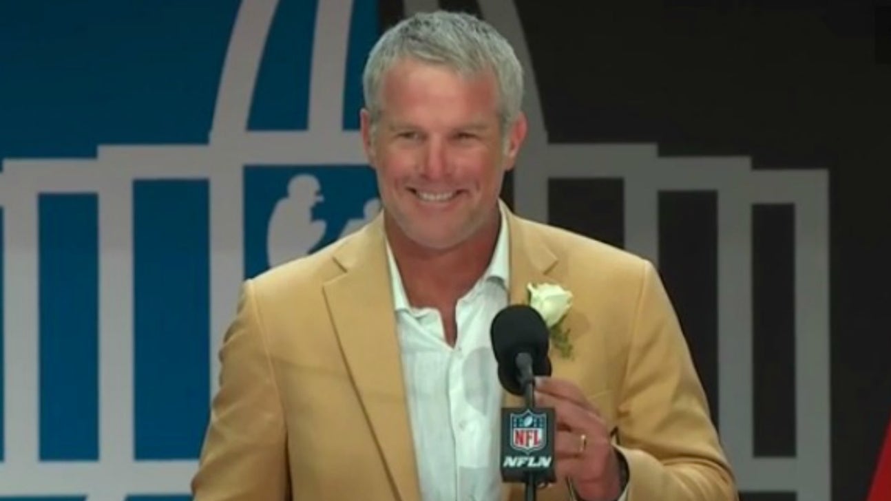 Brett Favre jokes about coming out of retirement during HOF speech