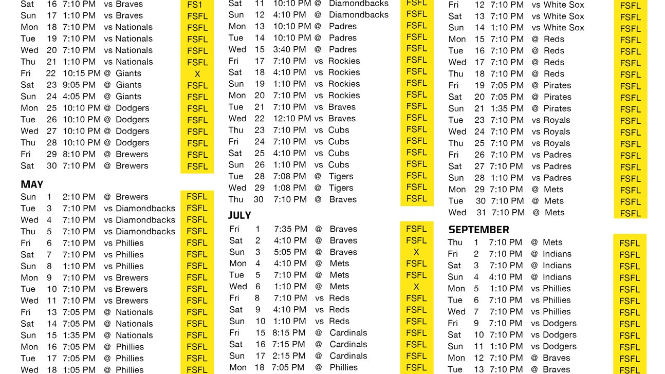 Miami Marlins 2016 FOX Sports Florida broadcast schedule