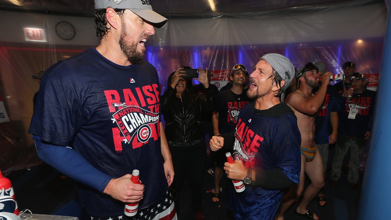 Pearl Jam's Eddie Vedder celebrated with the Chicago Cubs