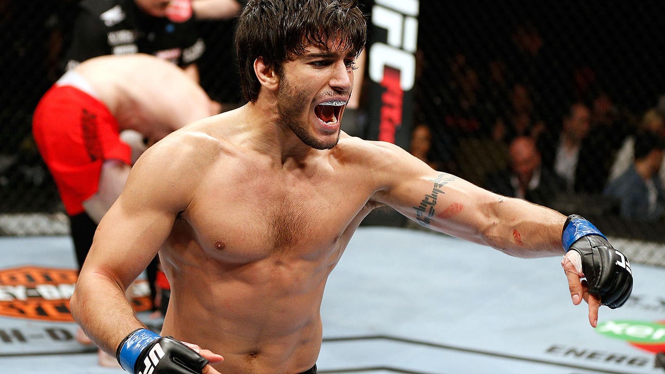 Elias Theodorou wants to wipe the smile off Sam Alvey's face