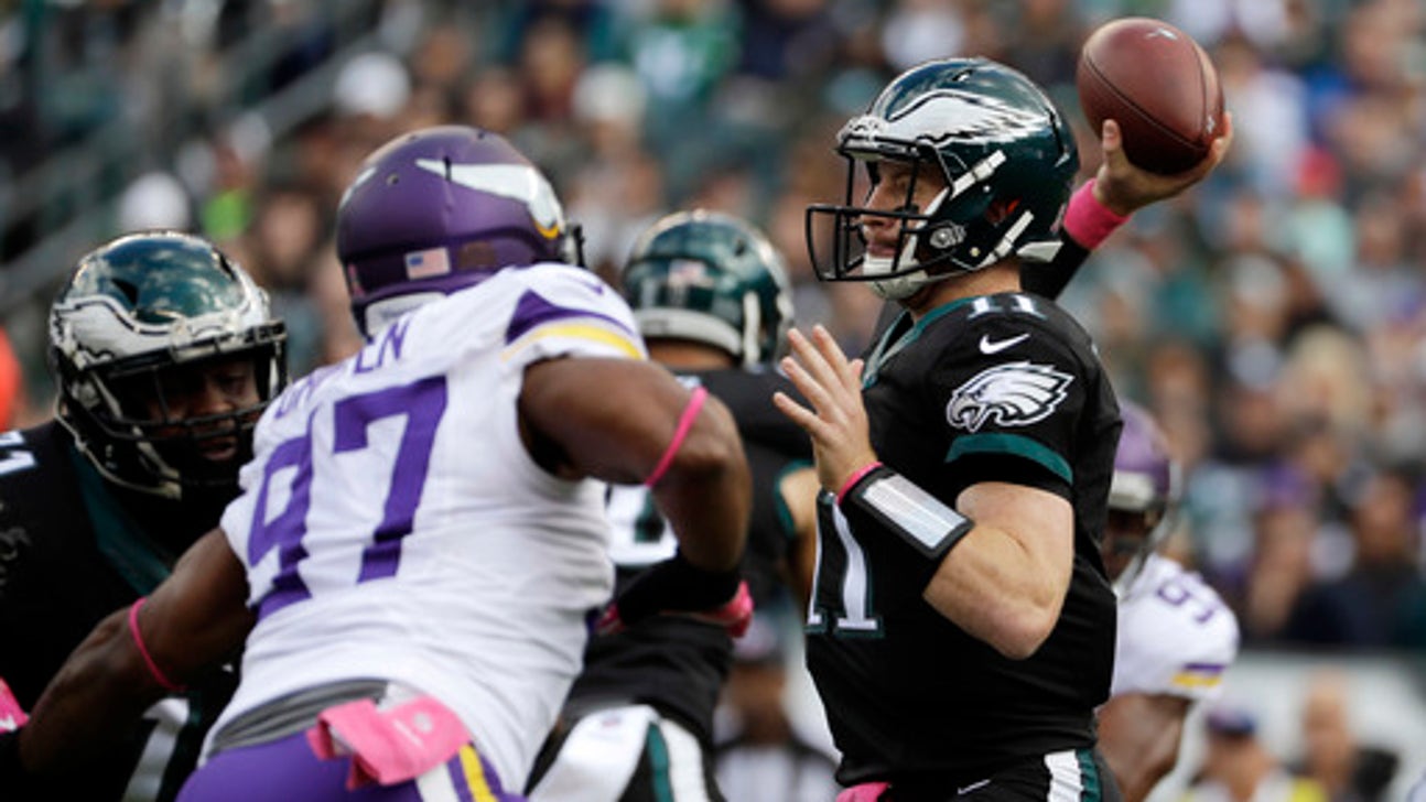 Eagles beat up Bradford, hand Vikings first loss 21-10