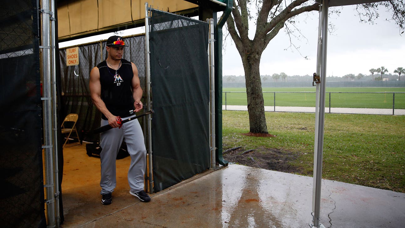 Lumber-jacked! Giancarlo Stanton testing out Axe bat in spring training