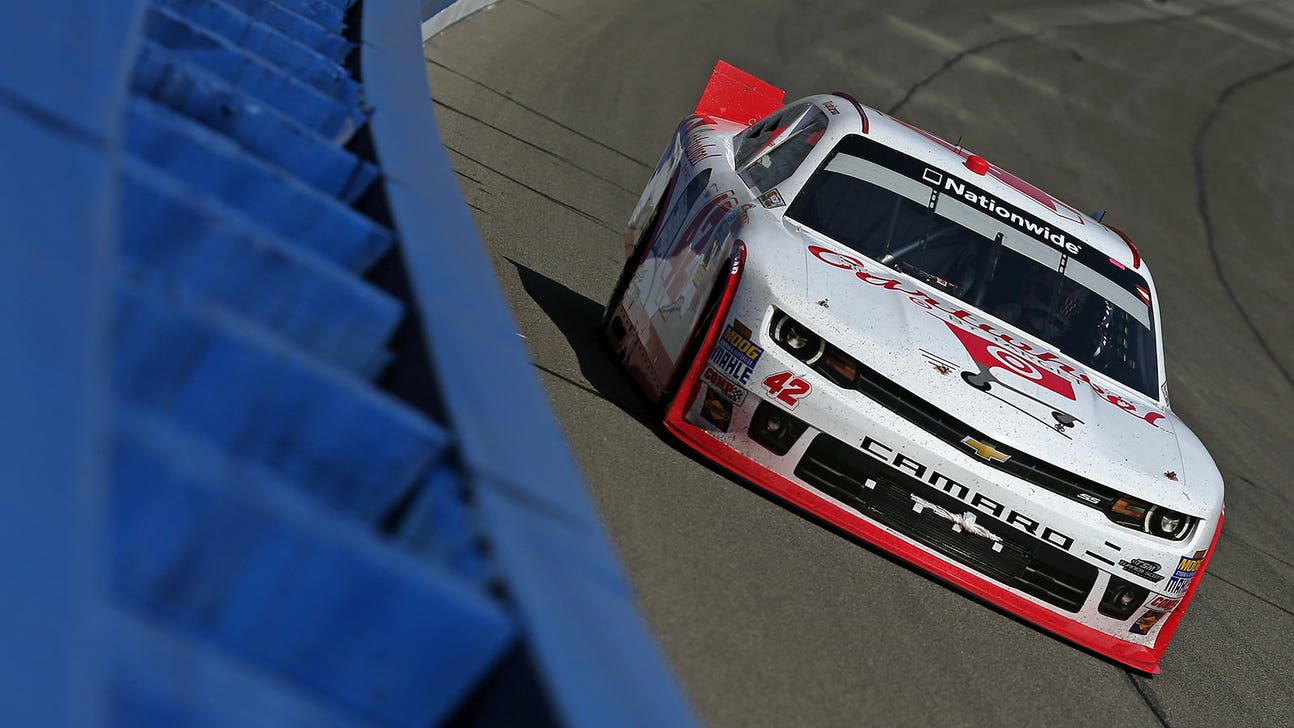 Larson outlasts Harvick, Busch to win NNS race at Fontana