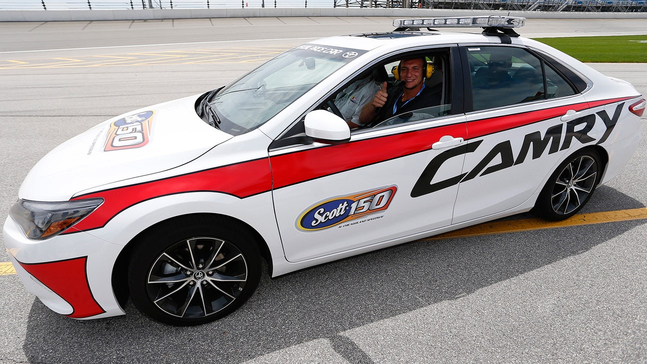 Rob Gronkowski drives car, scolds father at NASCAR event
