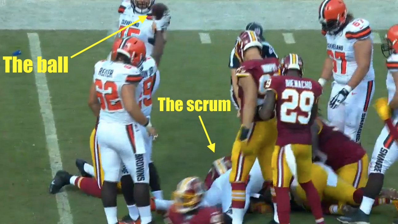 How did the Browns lose this fumble when their running back still had the ball?